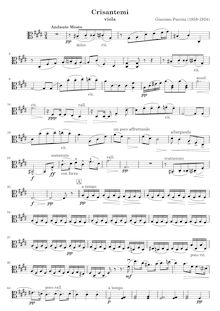 Partition viole de gambe, Crisantemi, C# Minor, Puccini, Giacomo