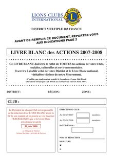 LIVRE BLANC des ACTIONS 2007-2008