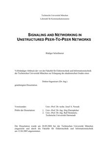 Signaling and networking in unstructured peer-to-peer networks [Elektronische Ressource] / Rüdiger Schollmeier