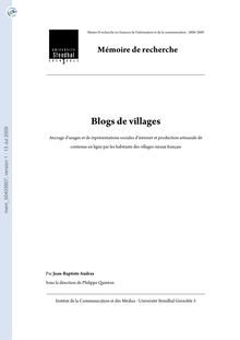 [mem_00403907, v1] Blogs de villages : Ancrages d usages et de ...