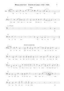 Partition basse, Missa Jäger, Missa Venatorum, Missa octavi toni