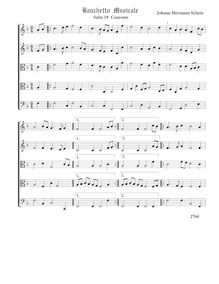 Partition  19,  Courente - partition complète (Tr Tr T T B), Banchetto Musicale