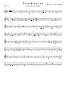 Partition viole de gambe aigue 2, aigu clef, italien madrigaux, Schütz, Heinrich