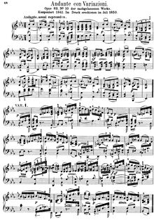 Partition complète, Variations, Op.82, Andante con Variazioni, Op.82