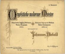 Partition couverture couleur, Orgelstücke moderner Meister, Diebold, Johann