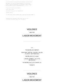 Violence and the Labor Movement