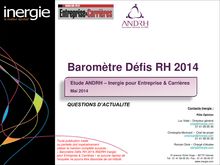 Défis RH - baromètre ANDRH et Inergie