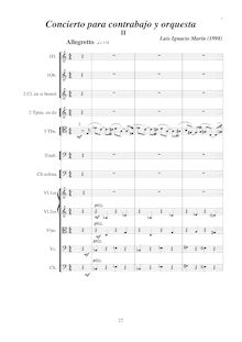 Partition , Allegretto, Concierto para contrabajo y orchestre, Marín García, Luis Ignacio