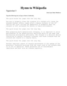 Partition Typewriter 3, Hymn to Wikipedia, D major, Matthews, John-Luke Mark