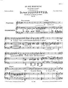Partition complète, An die Hoffnung (To Hope), B♭ minor, Beethoven, Ludwig van par Ludwig van Beethoven