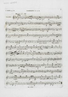 Partition clarinette 2 (B♭), Piano Concerto No.2, F minor, Chopin, Frédéric