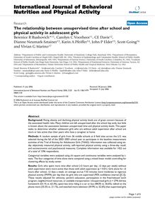 The relationship between unsupervised time after school and physical activity in adolescent girls