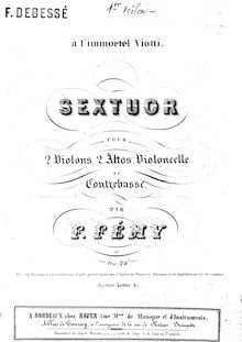 Partition violon 1, corde Sextet, Lettre A., A major, Fémy, François