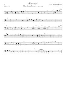 Partition viole de basse, Madrigali a 5 voci, Libro 2, Mosto, Giovanni Battista par Giovanni Battista Mosto