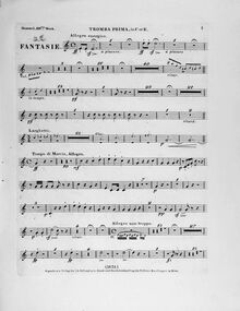 Partition trompette 1, 2, Fantasie on  Oberons Zauberhorn , Oberons Zauberhorn: grosse Fantasie für das Piano-Forte, mit Begleitung des Orchesters