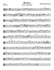 Partition ténor viole de gambe 1, alto clef, Madrigali a 5 voci, Libro 2 par  Benedetto Pallavicino par Benedetto Pallavicino