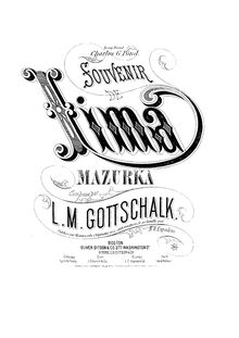 Partition complète, Souvenir de Lima, Op.74, Gottschalk, Louis Moreau