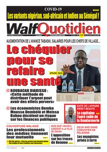 Walf Quotidien n°8769 - du vendredi 18 juin 2021