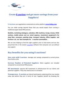 Create E-auction and get more savings from your Suppliers!
