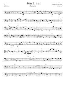 Partition viole de basse 2, Airs et Fantasia pour 4 violes de gambe par William Lawes