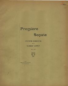 Partition orgue score, Première sonate pour orgue, Op.25, Loret, Clément