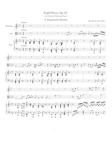 Partition , Rumänische Melodie: Andante, 8 pièces pour clarinette, viole de gambe et Piano