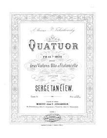 Partition violon 1, corde quatuor No.1, Струнный квартет № 1, B♭ minor