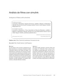 ANÁLISIS DE FILTROS CON SIMULINK(Analysis of filters with simulink)