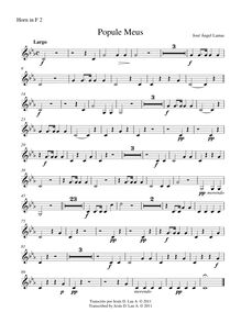 Partition cor 2 (en F), Popule Meus, Improperias, F minor, Lamas, José Ángel
