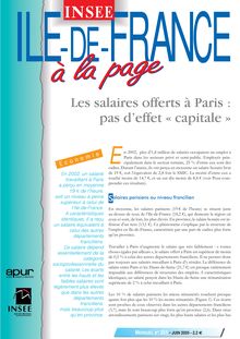 Les salaires offerts à Paris : pas d effet "capitale"