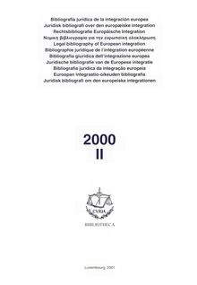 Legal bibliography of European integration 2000