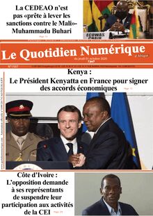 Quotidien numérique d’Afrique n°1507 - du Jeudi 01 octobre 2020