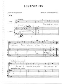 Partition complète (F Major: medium voix et piano), Les enfants