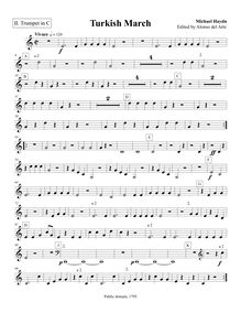 Partition trompette 2 (C), Marcia turchesca, Turkish March, C major