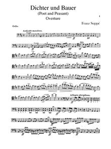 Partition violoncelles, Dichter und Bauer (Poet et Peasant), Lustspiel in 3 Akten