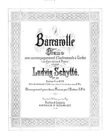 Partition violoncelle, Barcarolle pour Piano et cordes, Op.60, F minor