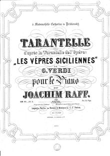Partition No.2: Tarantelle - de l opéra Les Vêpres Siciliennes de Verdi, 2 Morceaux de Salon, Op.81