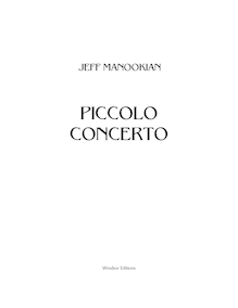 Partition orchestre parties, Concerto pour Piccolo et orchestre