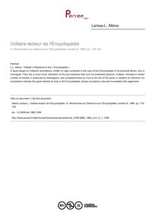 Voltaire lecteur de l Encyclopédie - article ; n°1 ; vol.6, pg 119-130