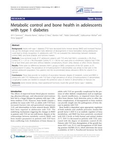 Metabolic control and bone health in adolescents with type 1 diabetes
