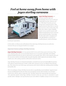 Feel at home away from home with jayco sterling caravans