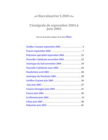 Baccalaureat 2005 mathematiques scientifique recueil d annales