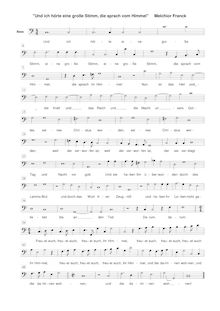 Partition basse , partie, motet, C major, Franck, Melchior
