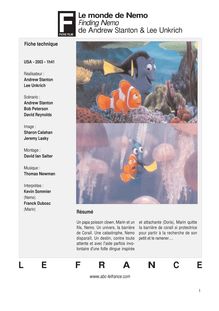 Le monde de Nemo de Stanton Andrew, Unkrich Lee