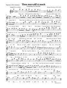 Partition Soprano (alto notation pour alto enregistrement ), Thou marvaill st much