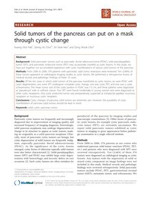 Solid tumors of the pancreas can put on a mask through cystic change
