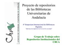 Proyecto de repositorios de las Bibliotecas Universitarias de Andalucía