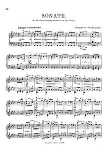 Partition complète, clavier Sonata en F minor, F minor, Scarlatti, Domenico