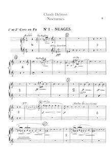 Partition cor 1/2, 3/4 (F), nocturnes, Debussy, Claude