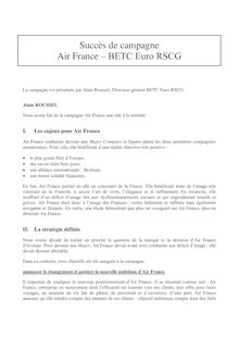 Succès de campagne :  Air France – BETC Euro RSCG
